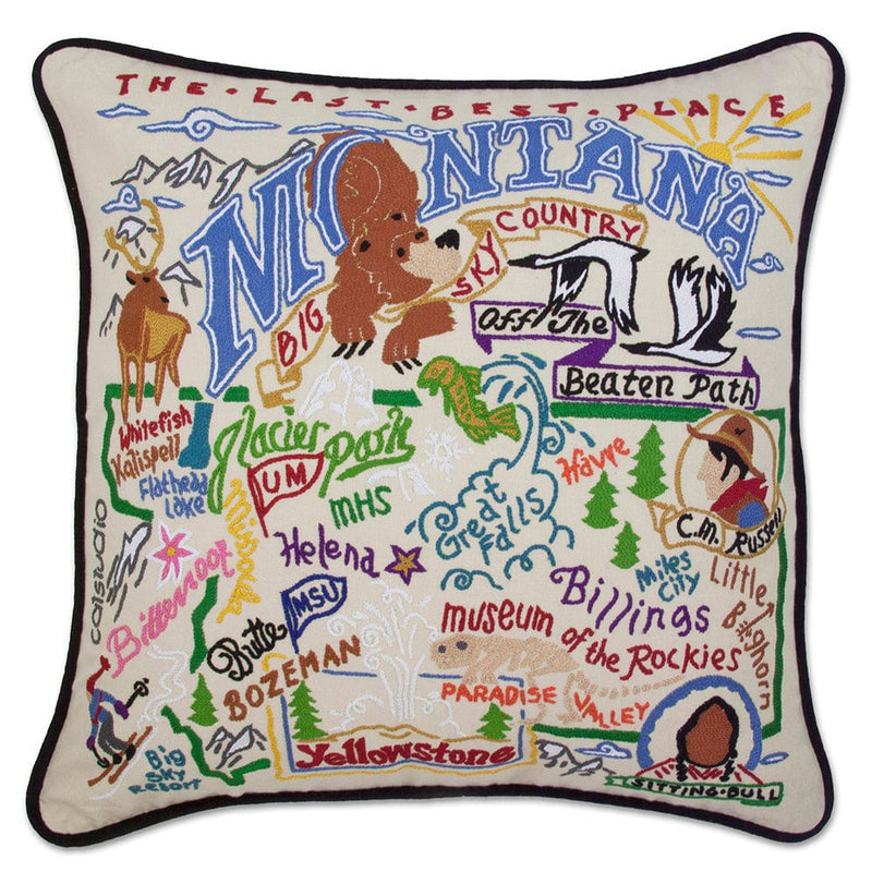 Quirks! Pillows Montana Hand-Embroidered Pillow