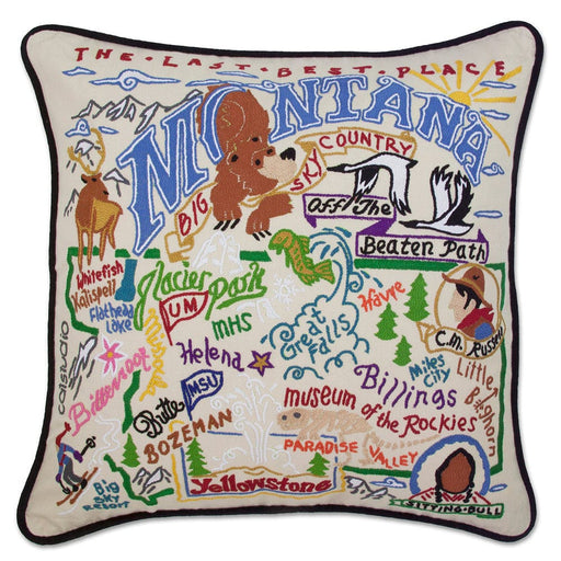 Quirks! Pillows Montana Hand-Embroidered Pillow
