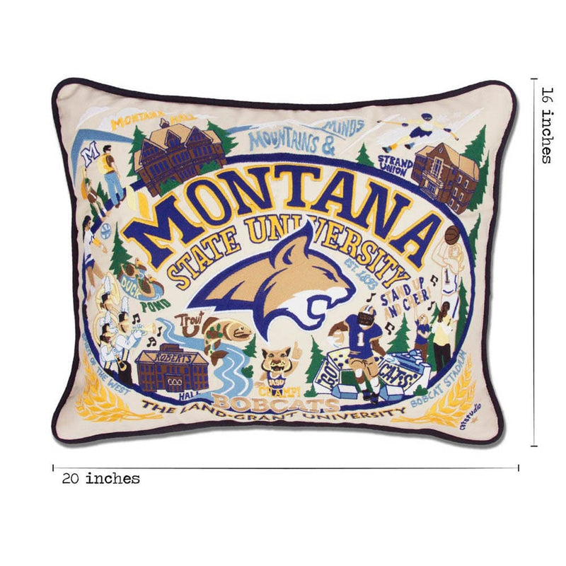 Quirks! Pillows Montana State University Collegiate Embroidered Pillow by CatStudio