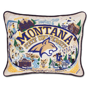 Quirks! Pillows Montana State University Collegiate Embroidered Pillow by CatStudio
