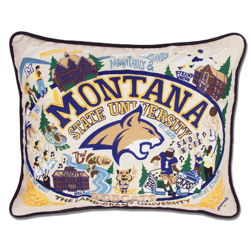 Quirks! Pillows Montana State University Collegiate Embroidered Pillow by CatStudio