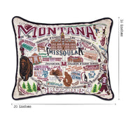 Quirks! Pillows Montana, University of Collegiate Embroidered Pillow by CatStudio