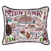 Quirks! Pillows Montana, University of Collegiate Embroidered Pillow by CatStudio