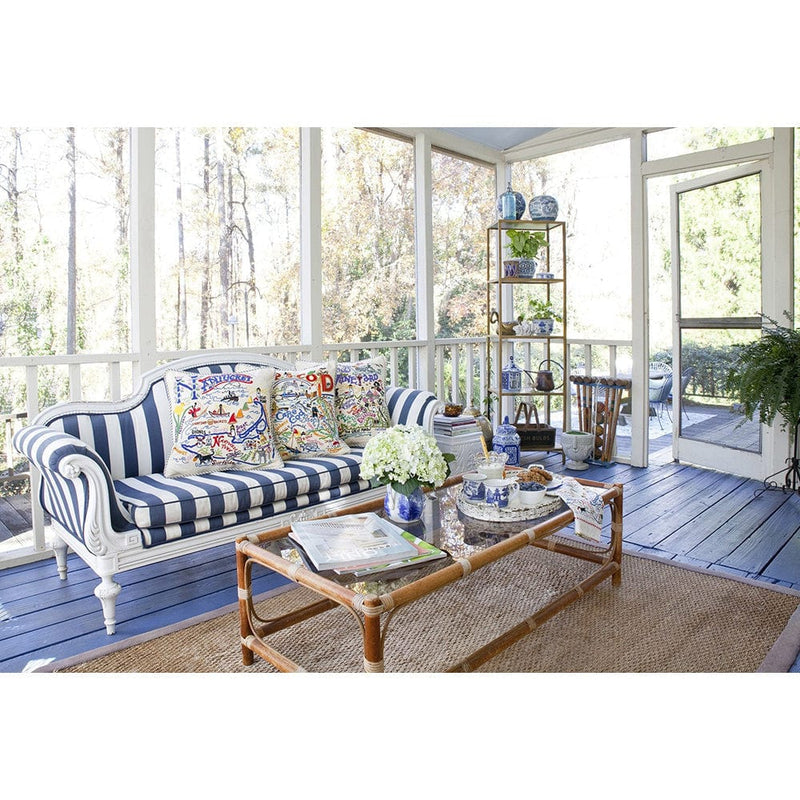 Quirks! Pillows Nantucket Hand-Embroidered Pillow