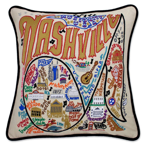Quirks! Pillows Nashville Hand-Embroidered Pillow