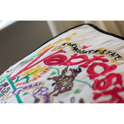 Quirks! Pillows Nebraska Hand-Embroidered Pillow