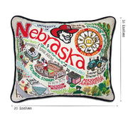 Quirks! Pillows Nebraska, University of Collegiate Embroidered Pillow by CatStudio