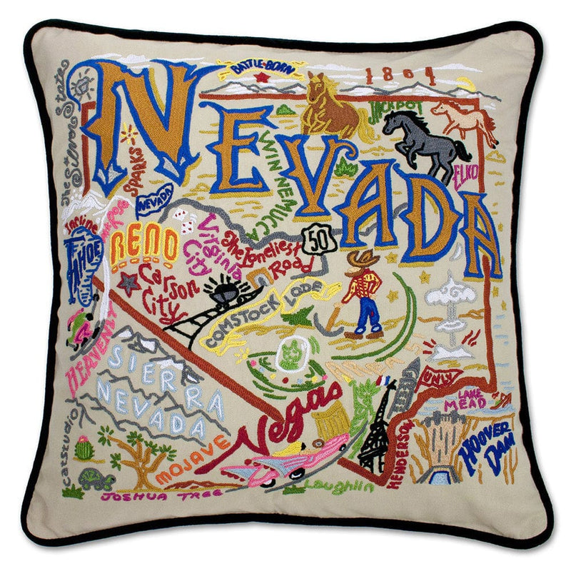 Quirks! Pillows Nevada Hand-Embroidered Pillow