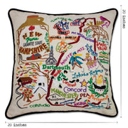 Quirks! Pillows New Hampshire Hand-Embroidered Pillow