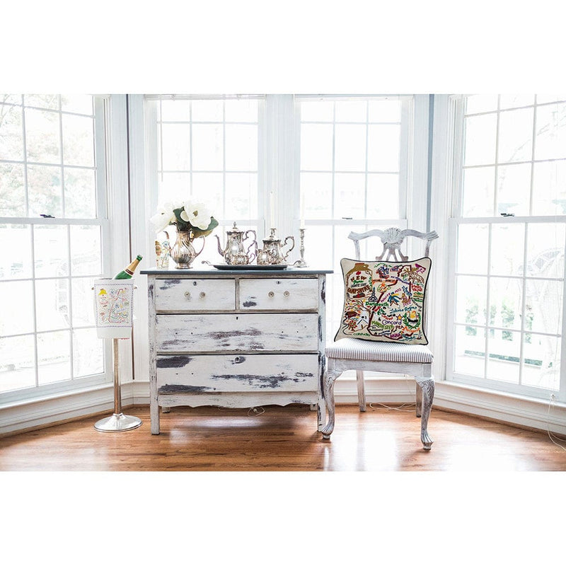 Quirks! Pillows New Hampshire Hand-Embroidered Pillow