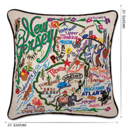 Quirks! Pillows New Jersey Hand-Embroidered Pillow