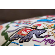 Quirks! Pillows New Jersey Hand-Embroidered Pillow