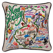 Quirks! Pillows New Jersey Hand-Embroidered Pillow