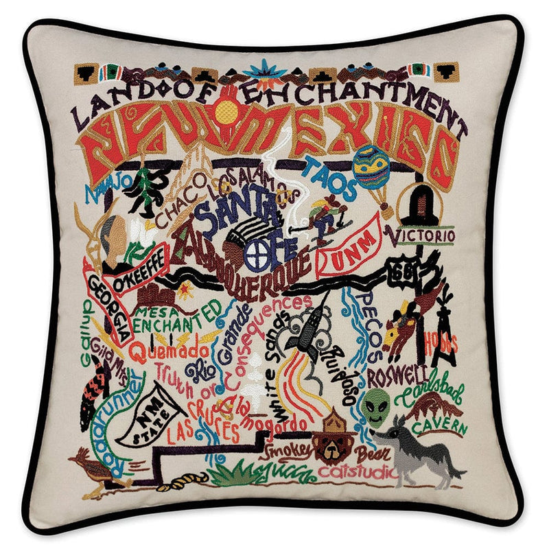 Quirks! Pillows New Mexico Hand-Embroidered Pillow