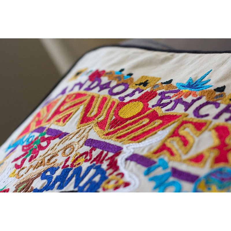 Quirks! Pillows New Mexico Hand-Embroidered Pillow