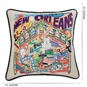 Quirks! Pillows New Orleans Hand-Embroidered Pillow