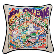 Quirks! Pillows New Orleans Hand-Embroidered Pillow