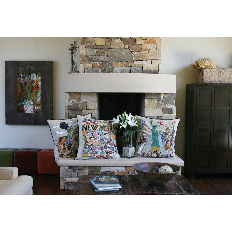 Quirks! Pillows New York City Hand-Embroidered Pillow