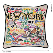 Quirks! Pillows New York City Hand-Embroidered Pillow