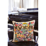 Quirks! Pillows New York City Hand-Embroidered Pillow