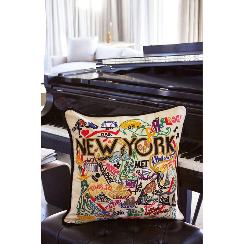 Quirks! Pillows New York City Hand-Embroidered Pillow