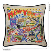 Quirks! Pillows New York State Hand-Embroidered Pillow