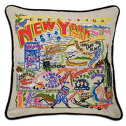 Quirks! Pillows New York State Hand-Embroidered Pillow