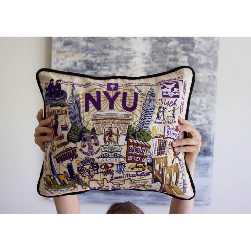 Quirks! Pillows New York University (NYU) Collegiate Embroidered Pillow by CatStudio