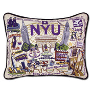 Quirks! Pillows New York University (NYU) Collegiate Embroidered Pillow by CatStudio