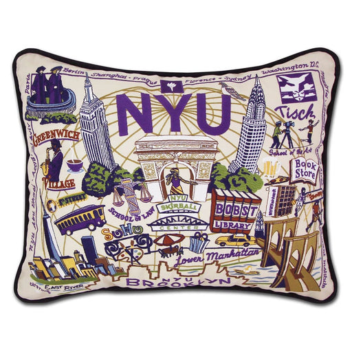 Quirks! Pillows New York University (NYU) Collegiate Embroidered Pillow by CatStudio