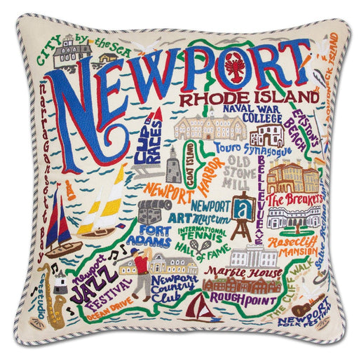 Quirks! Pillows Newport Hand-Embroidered Pillow