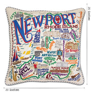 Quirks! Pillows Newport Hand-Embroidered Pillow