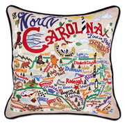 Quirks! Pillows North Carolina Hand-Embroidered Pillow
