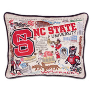 Quirks! Pillows North Carolina State University Collegiate Embroidered Pillow by CatStudio