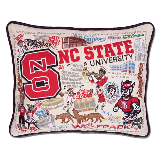 Quirks! Pillows North Carolina State University Collegiate Embroidered Pillow by CatStudio