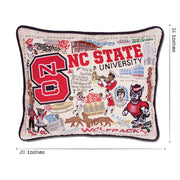 Quirks! Pillows North Carolina State University Collegiate Embroidered Pillow by CatStudio