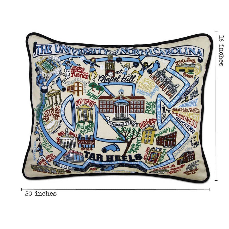 Quirks! Pillows North Carolina, University of Collegiate Embroidered Pillow by CatStudio