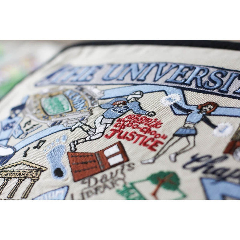 Quirks! Pillows North Carolina, University of Collegiate Embroidered Pillow by CatStudio