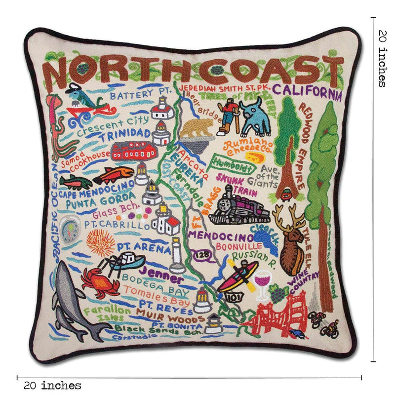 Quirks! Pillows North Coast Hand-Embroidered Pillow