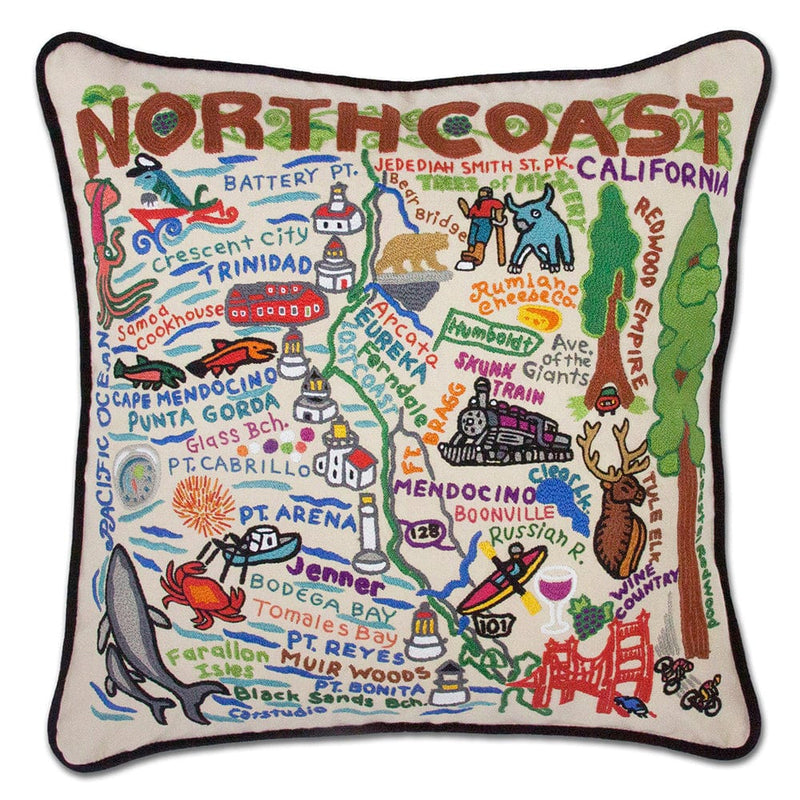 Quirks! Pillows North Coast Hand-Embroidered Pillow