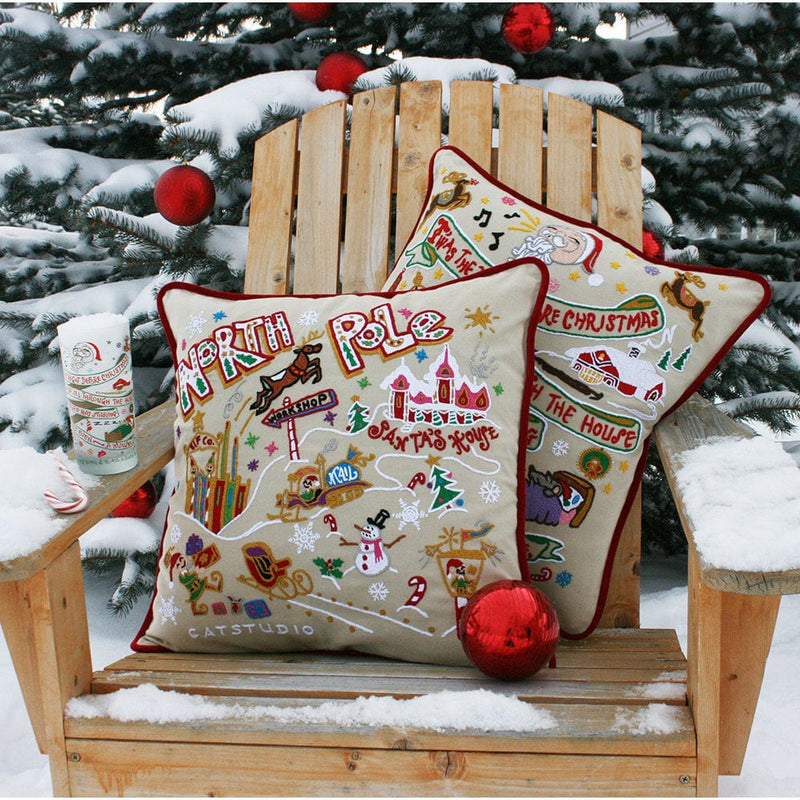 Quirks! Pillows North Pole 1 Hand-Embroidered Pillow