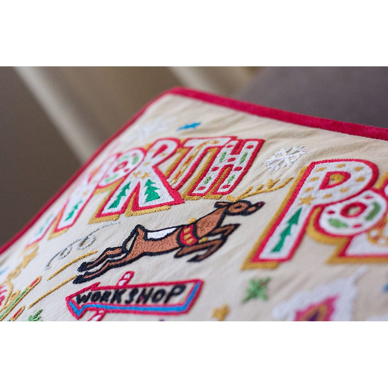 Quirks! Pillows North Pole 1 Hand-Embroidered Pillow