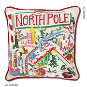 Quirks! Pillows North Pole City Hand-Embroidered Pillow by Cat Studio