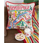 Quirks! Pillows North Pole City Hand-Embroidered Pillow by Cat Studio