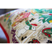 Quirks! Pillows North Pole City Hand-Embroidered Pillow by Cat Studio