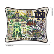 Quirks! Pillows Notre Dame, University of Collegiate Embroidered Pillow by Cat Studio
