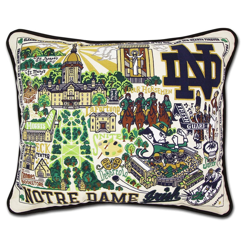Quirks! Pillows Notre Dame, University of Collegiate Embroidered Pillow by Cat Studio