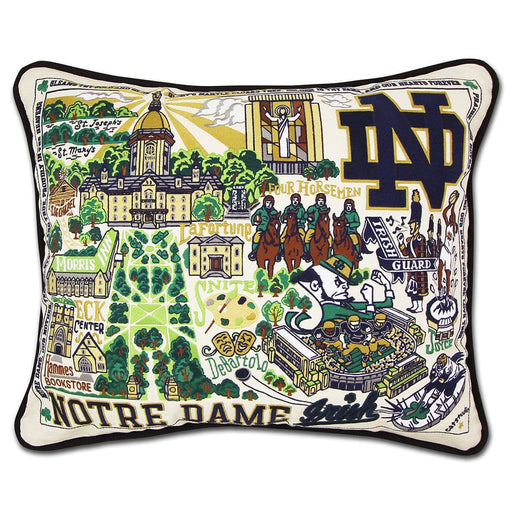 Quirks! Pillows Notre Dame, University of Collegiate Embroidered Pillow by Cat Studio