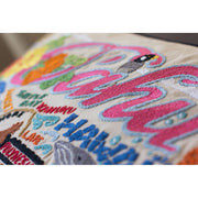 Quirks! Pillows Oahu Hand-Embroidered Pillow