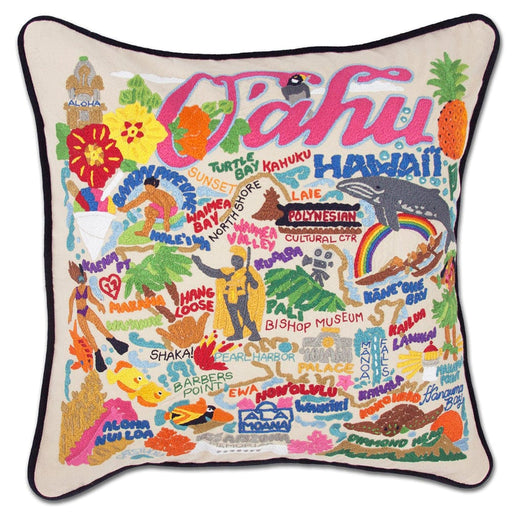 Quirks! Pillows Oahu Hand-Embroidered Pillow